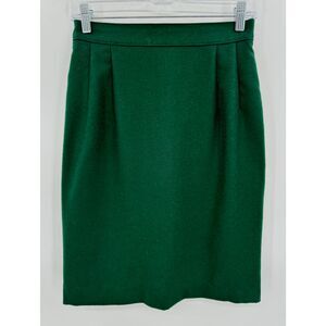 GIORGIO SANT'ANGELO Green Collectible Gold Merino Wool Straight Skirt Size 6